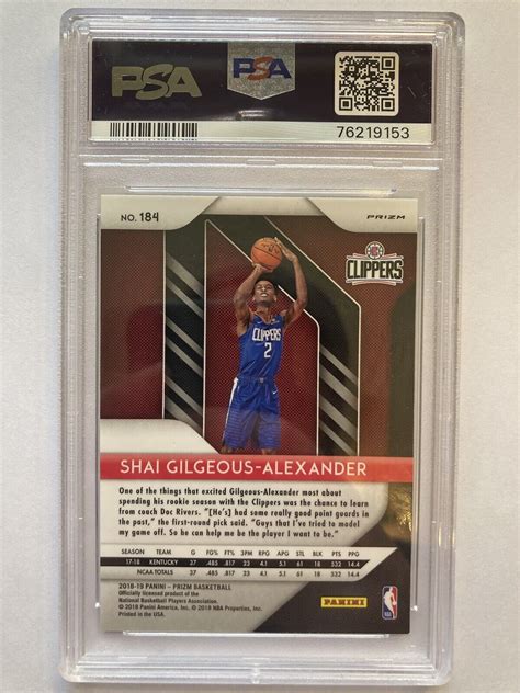 Panini Prizm Green Prizm Shai Gilgeous Alexander Rc