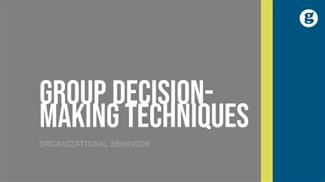 Group Decision Making Techniques YouTube