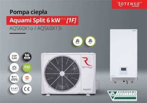 Pompa Ciepła Rotenso Aquami Split 6 kW AQS60X1o AQS60X13i IT ROS