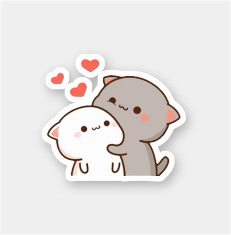 Cute Mochi Peach Cat Sticker Zazzle Cat Stickers Kitten Stickers