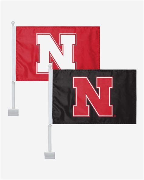 Nebraska Cornhuskers 2 Pack Solid Car Flag Foco