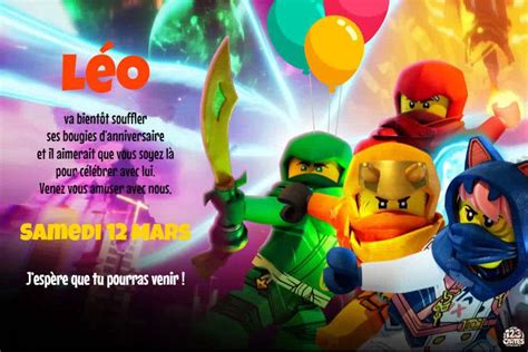 Invitations Anniversaire Ninjago Gratuites Imprimer Cartes