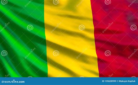 Mali Flag Waving Flag Of Mali D Illustration Stock Illustration