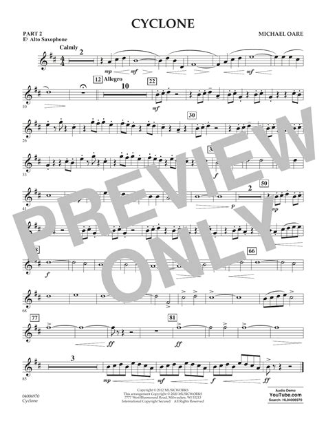 Cyclone Pt 2 Eb Alto Saxophone By Michael Oare Sheet Music For