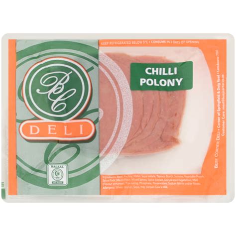 Busy Corner Halaal Sliced Chilli Polony 125g Chorizo Salami And Continental Meats Cooked