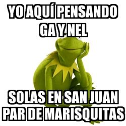 Meme Kermit the frog Yo aquÃ pensando ga y nel Solas en San Juan par