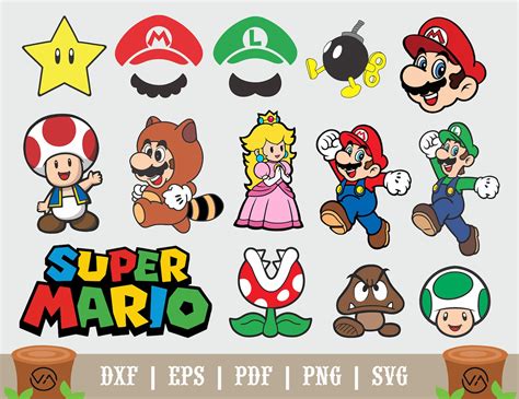 Mario Bros SVG Super Mario Svg Bundle Dxf Eps Png Files Etsy