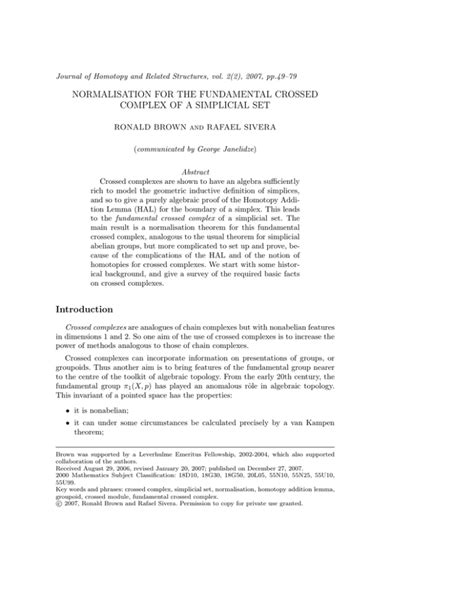 Normalisation For The Fundamental Crossed Complex Of A Simplicial Set