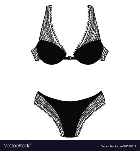 Hand Drawn Lingerie Panty And Bra Set Royalty Free Vector