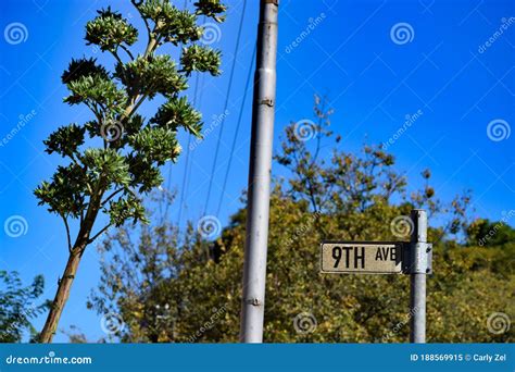 9th Ave Street Name Sign Stock Image Image Of Europe 188569915