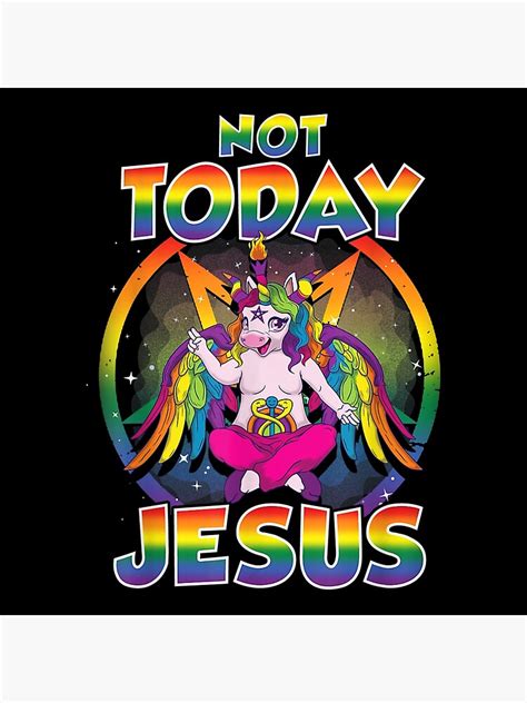 Baphomet Sigil Not Today Jesus Satanic Unicorn Art Print For Sale By