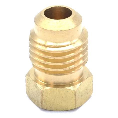 Sae Thread 7 16 20 Unf Fit Tube Od 1 4 End Plug Brass Sae 45 Degree