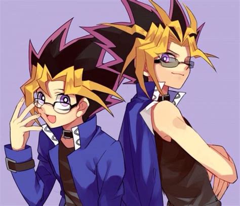 Yami Yugi And Yugi Wearing Glasses Yu Gi Oh 5d S Yo Gi Oh The Manga Manga Anime Anime Art