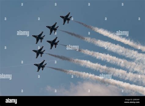 Six Air Force Thunderbird Jets Fly Through The Sky July 27 2022 On F