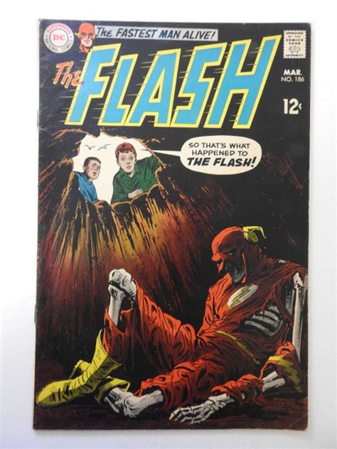 The Flash 186 1969 Vg Condition Moisture Stain Rust On Staples Comic Books Silver Age