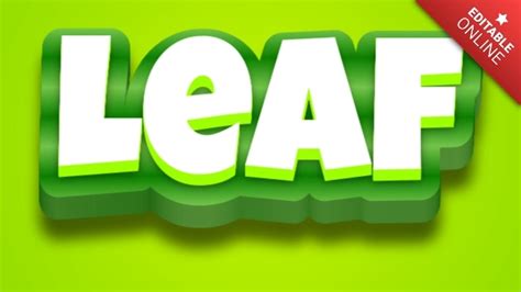 Leaf Green Apple 3d Text Effect Generator