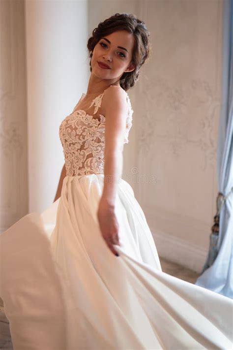 Beautiful Bride In Luxury Dress Young Woman In Wedding Photosession