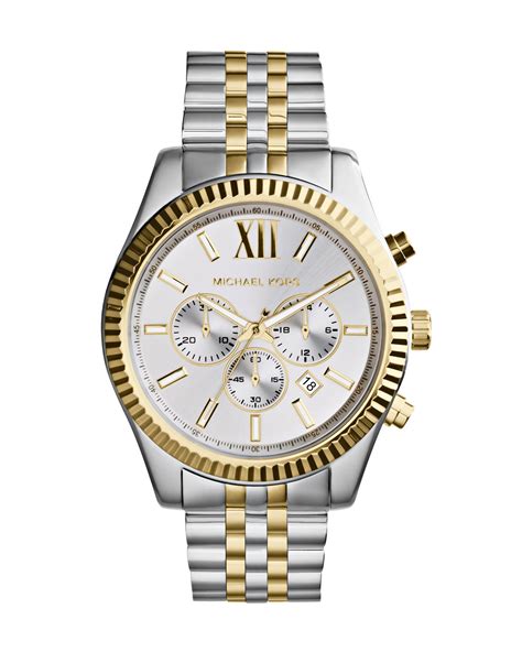 Michael Kors Mid Size Two Tone Stainless Steel Lexington Chronograph