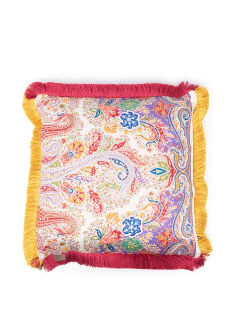 Etro Home Paisley Print Fringed Cushion Farfetch