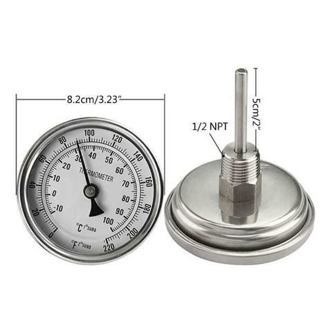 3 Dial Analog Homebrew Thermometer Kit 2 Probe 0 220 Degrees