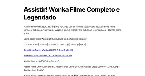 Assistir Wonka Filme Completo E Legendado