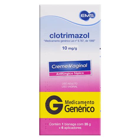 CLOTRIMAZOL 10 MG G CREME VAGINAL EMS GENÉRICO GTIN EAN UPC