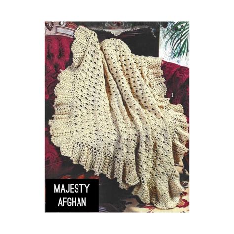 Vintage Crochet Pattern Victorian Lacy Afghan Ruffle Edge Etsy