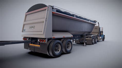 3d Model Freightliner Classic Dump Trailer Vr Ar Low Poly Cgtrader