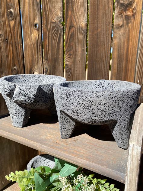 Pig Molcajete Mortar Pestle For Salsas Lava Stone Mexican Etsy