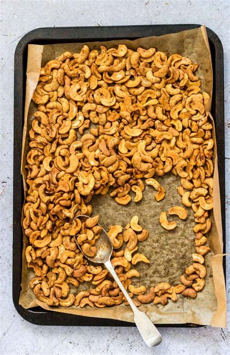 Spicy Roasted Cashew Nuts {How to Roast Cashews) Vegan + Gluten-free