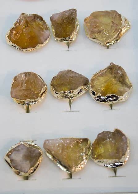 Premium Photo Set Of Natural Mineral Gemstones