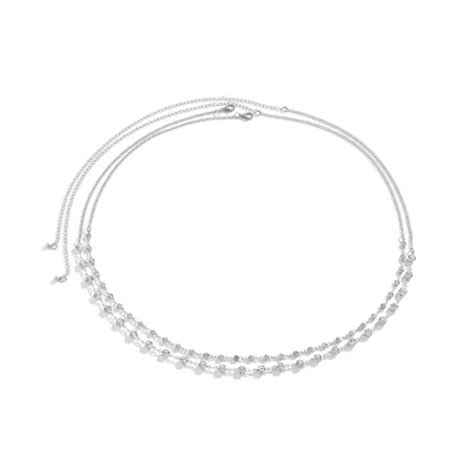 K Ked Sexy Bilayer Bikini Belly Chains Rhinestone Waist Chain Beach Party Body Jewelry Silver