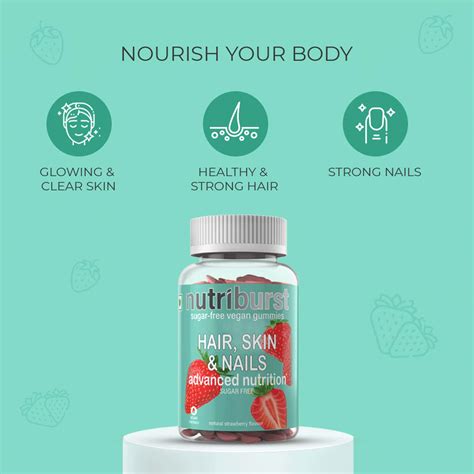 Buy Nutriburst Hair Skin Nails Gummies Strawberry Flavored