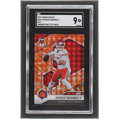 Patrick Mahomes II 2021 Panini Mosaic Mosaic Reactive Orange 221 AFC