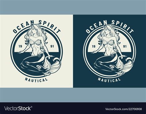 Vintage Monochrome Nautical Emblem Royalty Free Vector Image