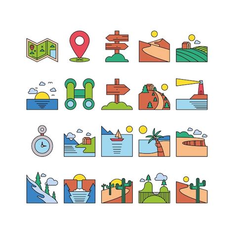 Premium Vector Nature Pathway Icons