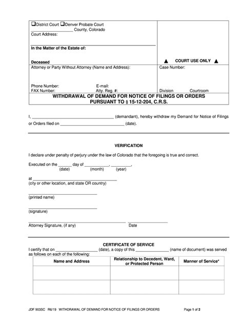 Courts Denver Probate Court Court Colorado Judicial Branch Form Fill Out And Sign Printable