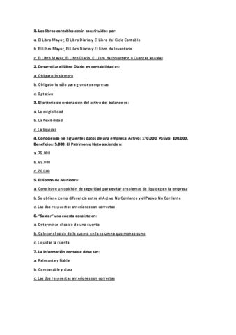 TEST EXAMEN CONTABILIDAD Pdf