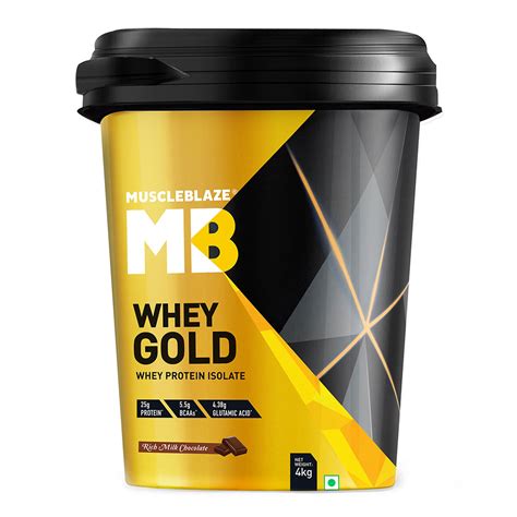 MuscleBlaze Whey Gold Protein Isolate 4Kg 8 8 Lb Rich Milk Chocolate