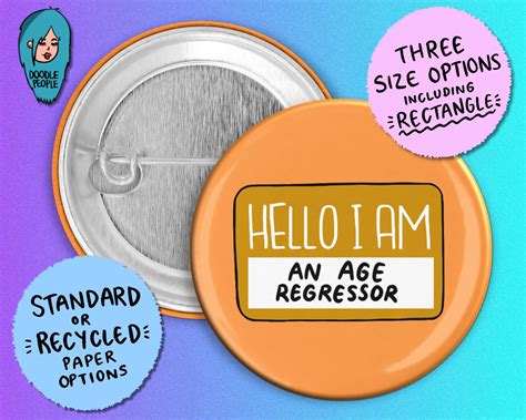 Hello I Am An Age Regressor Badge Age Regression Awareness Etsy