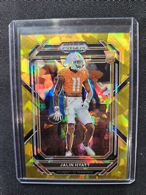 2023 Prizm Draft Picks Football Gold Cracked Ice Prizm Jalin Hyatt RC