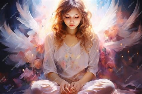 Premium Ai Image Beautiful Sweet Religious Believer Girl An Angel