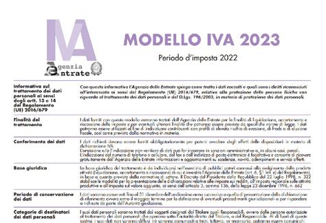 Modello IVA cos è come funziona Pdf scaricabile