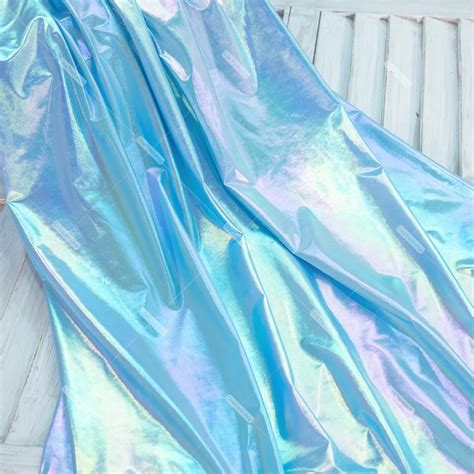 Cool Iridescent Blue Stretch Lame Fabric for Leggings - OneYard