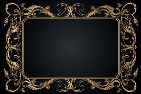 Gold Border Black Frame Graphic by Motin · Creative Fabrica