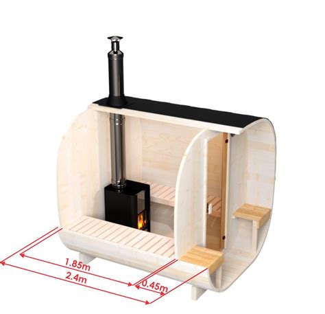 Wellmia® Quadro Fasssauna Terrasse 240 Cm Konfigurierbar Holzofen