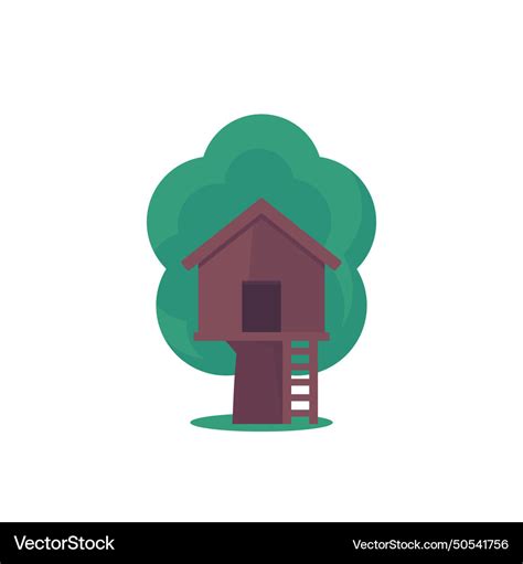 Treehouse Icon On White Flat Design Royalty Free Vector