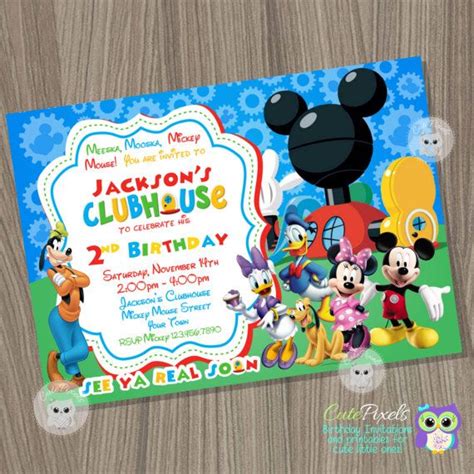 Mickey Mouse Clubhouse Invitation Mickey Mouse Birthd… Mickey Mouse