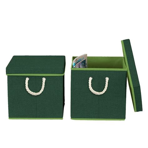 China Green Fabric Foldable Storage Box Manufacturers Factory