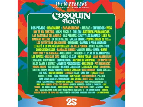 Cosqu N Rock Confirm La Grilla Oficial De Su Edici N Diario El